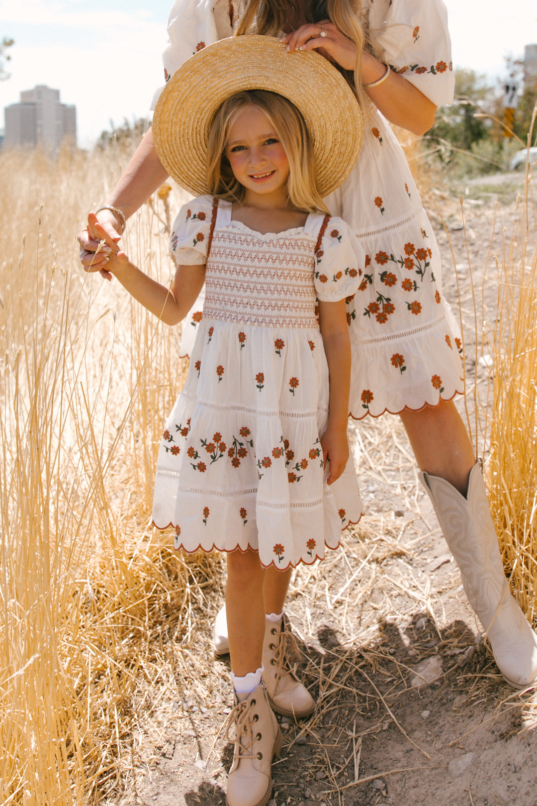 Mini Greta Dress in Rust Floral