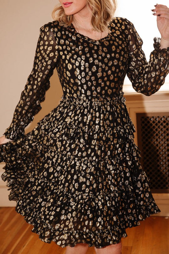 Sammy Dress in Black & Gold