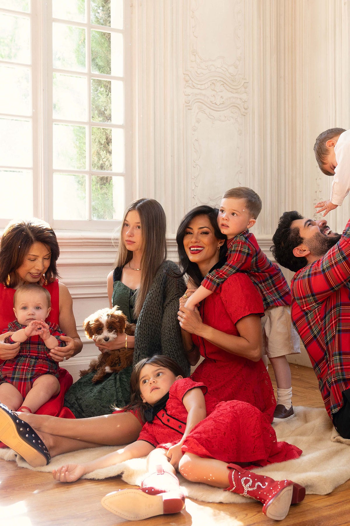 family sitting on the floor