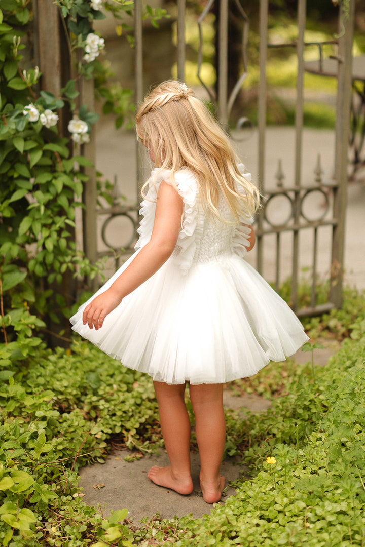 Mini Fairy Garden Dress in White
