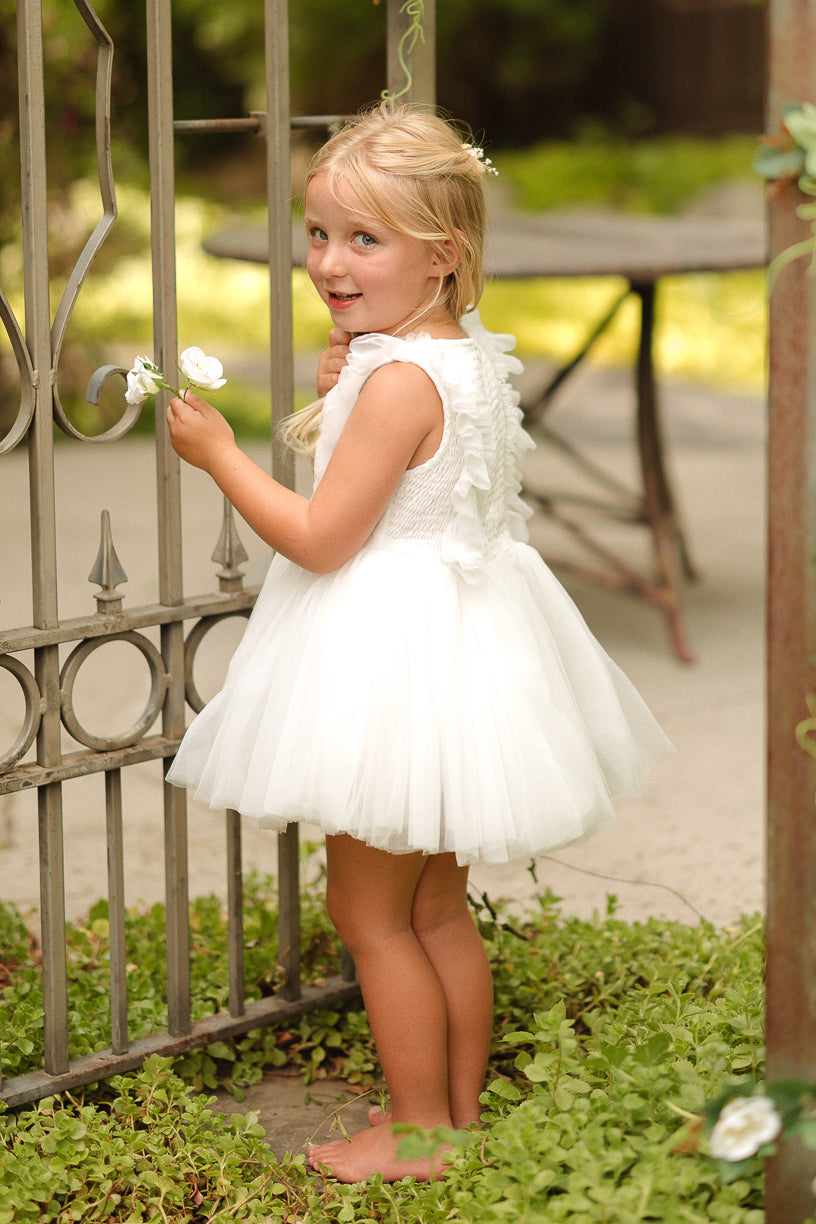 Mini Fairy Garden Dress in White