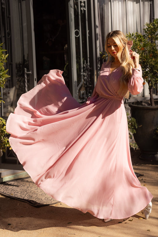 Andie Maxi Length Dress in Blush Pink