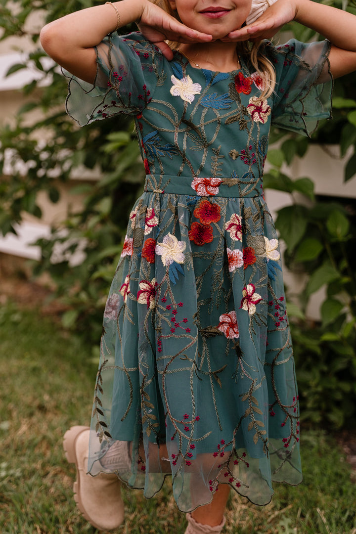 Mini Flora Dress in Jade