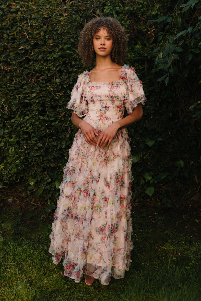 Florentina Dress in Pink Floral
