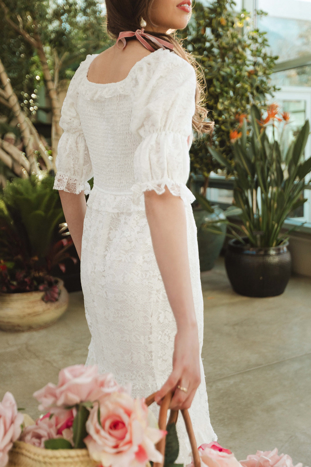 Francie Dress in White Lace