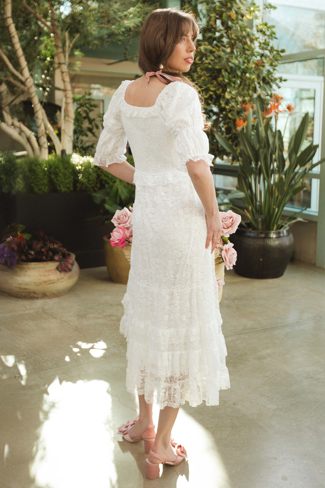 Francie Dress in White Lace