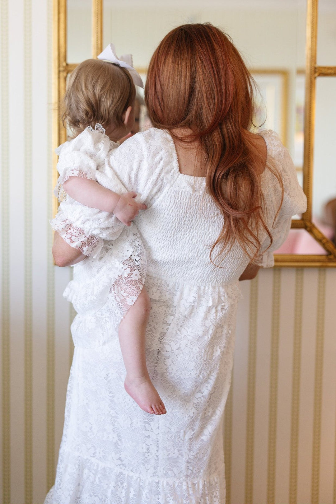 Mini Froth Dress in White Lace