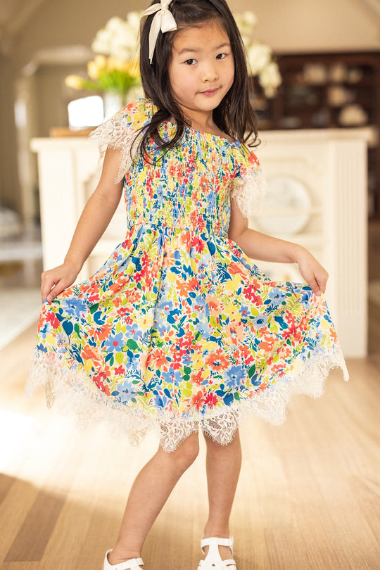Mini Ada Dress in Vibrant Yarrow Print 8Y