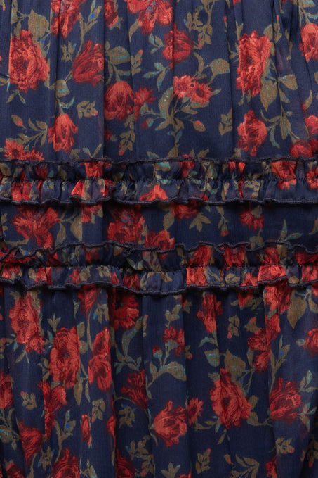 Geneva Dress in Scarlet Bloom