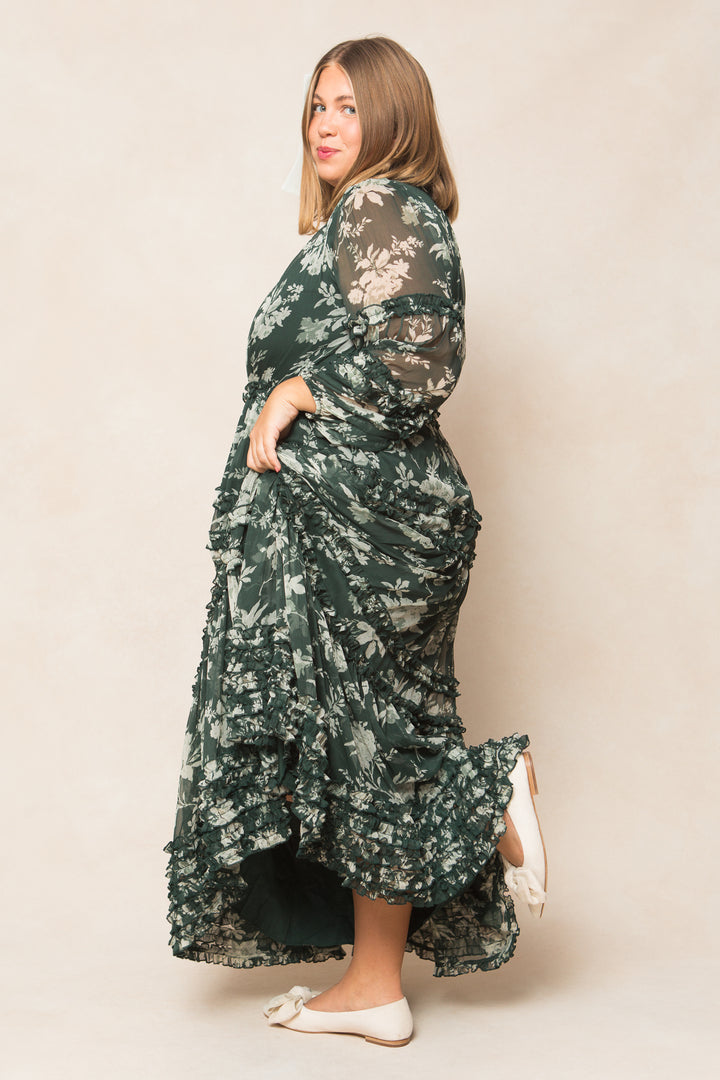 Geneva Dress in Forest Green