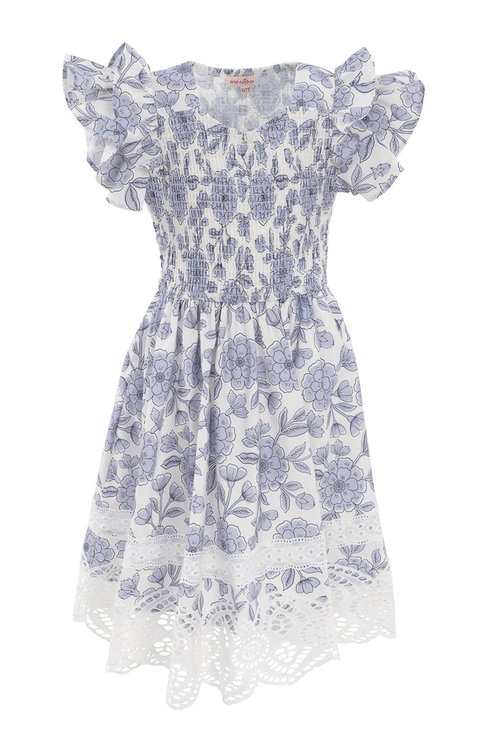 Mini Hattie Dress in Blue Floral