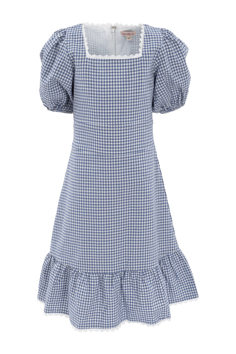 Mini Hannah Dress in Blue Gingham