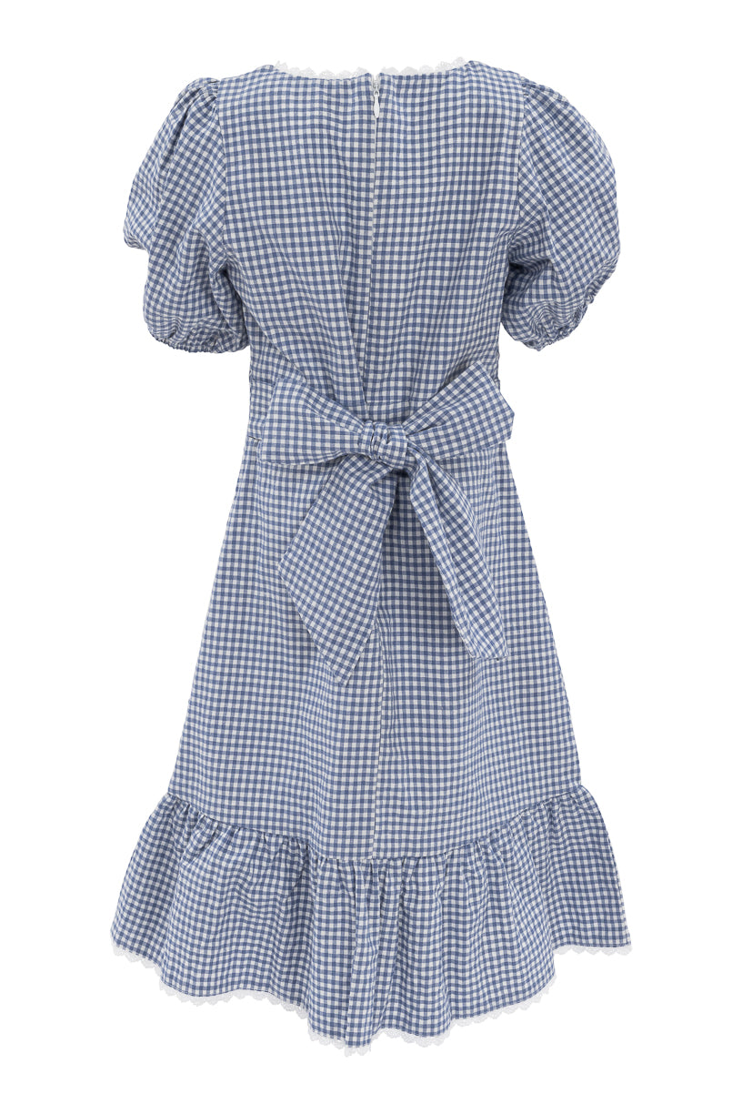 Mini Hannah Dress in Blue Gingham