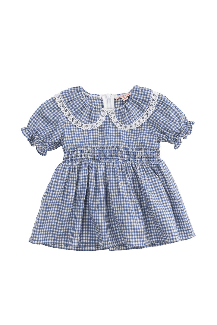 Baby Hannah Dress Set in Blue Gingham