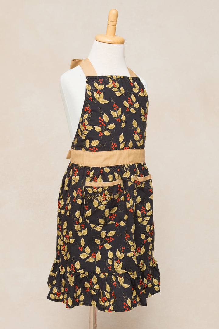 Mini Ivy Apron in Sophia Holly Berry Cotton