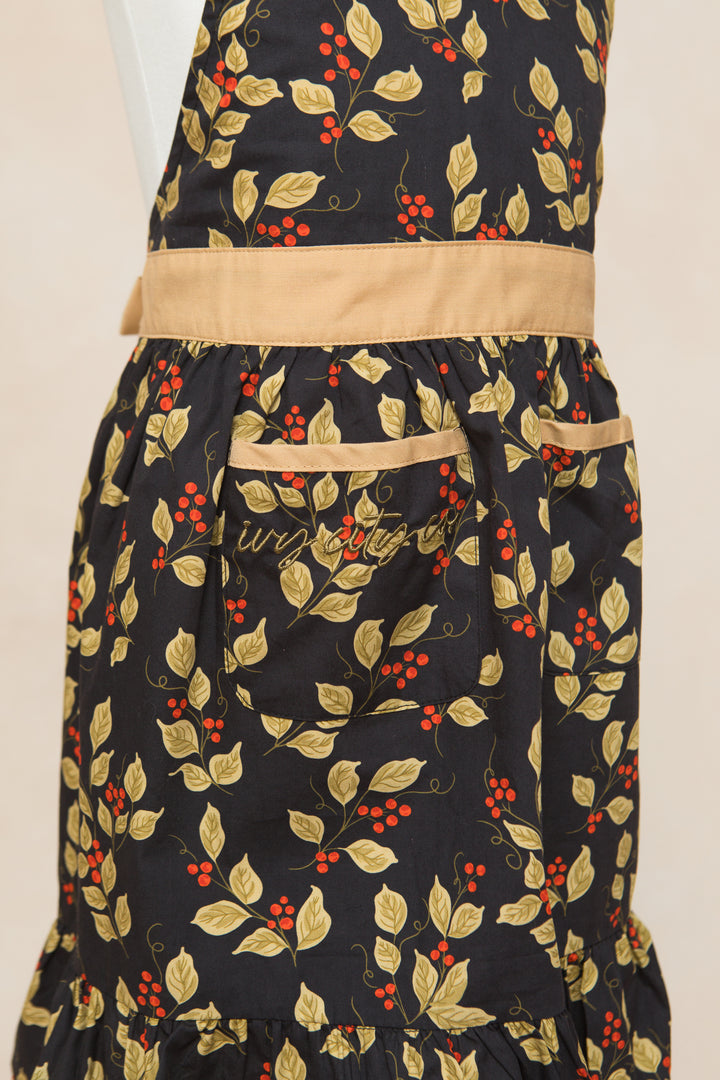 Mini Ivy Apron in Sophia Holly Berry Cotton