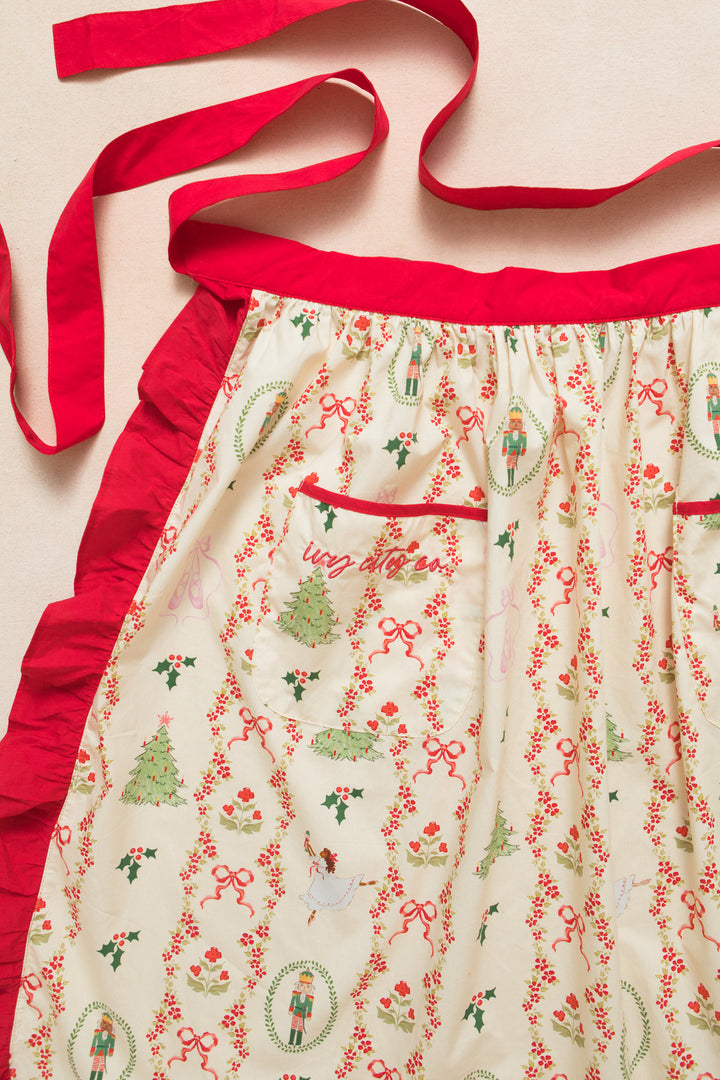 Ivy Half Apron in Yuletide Cotton