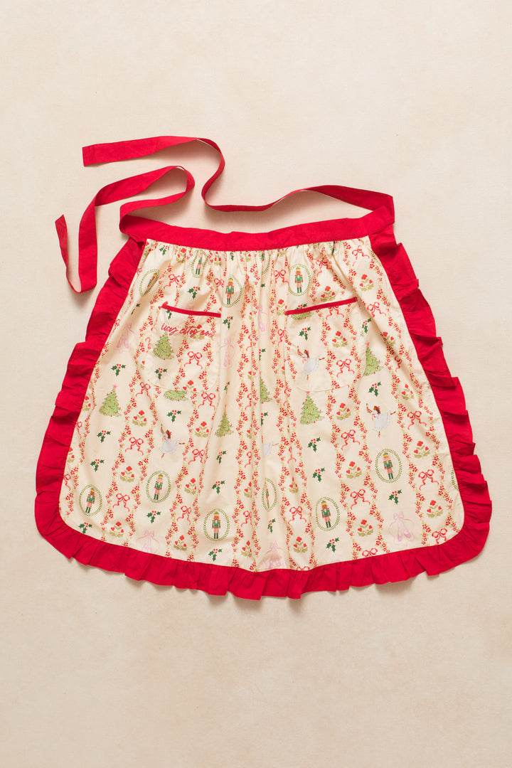 Ivy Half Apron in Yuletide Cotton