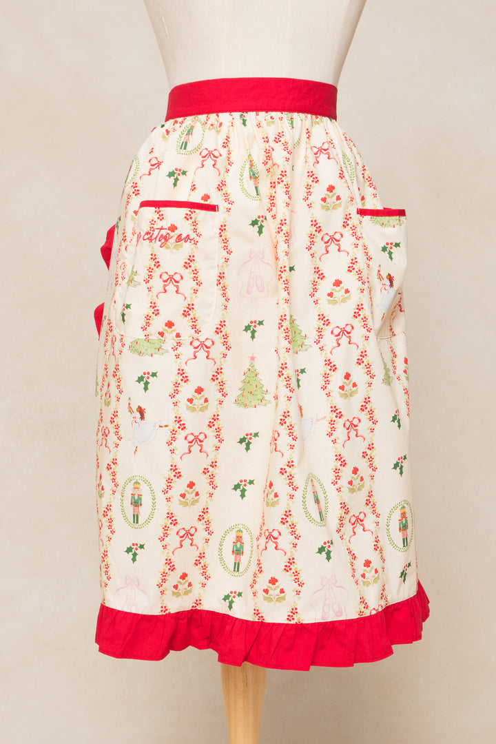 Ivy Half Apron in Yuletide Cotton