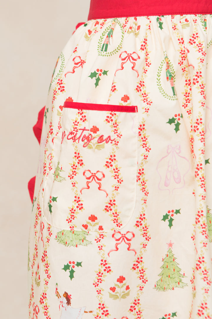 Ivy Half Apron in Yuletide Cotton