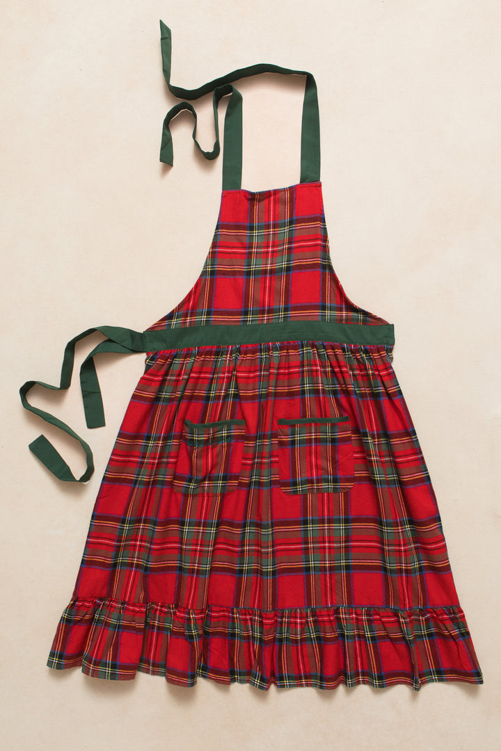 Ivy Apron in Madeline Holiday Plaid Cotton