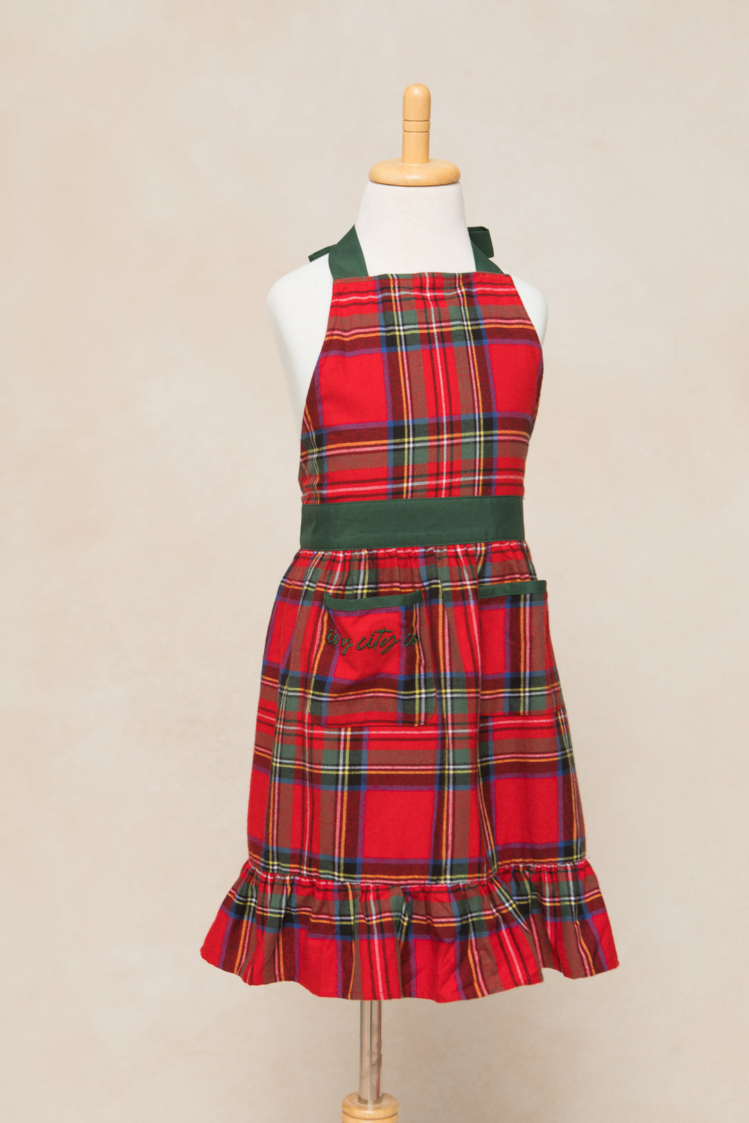 Mini Ivy Apron in Madeline Holiday Plaid Cotton