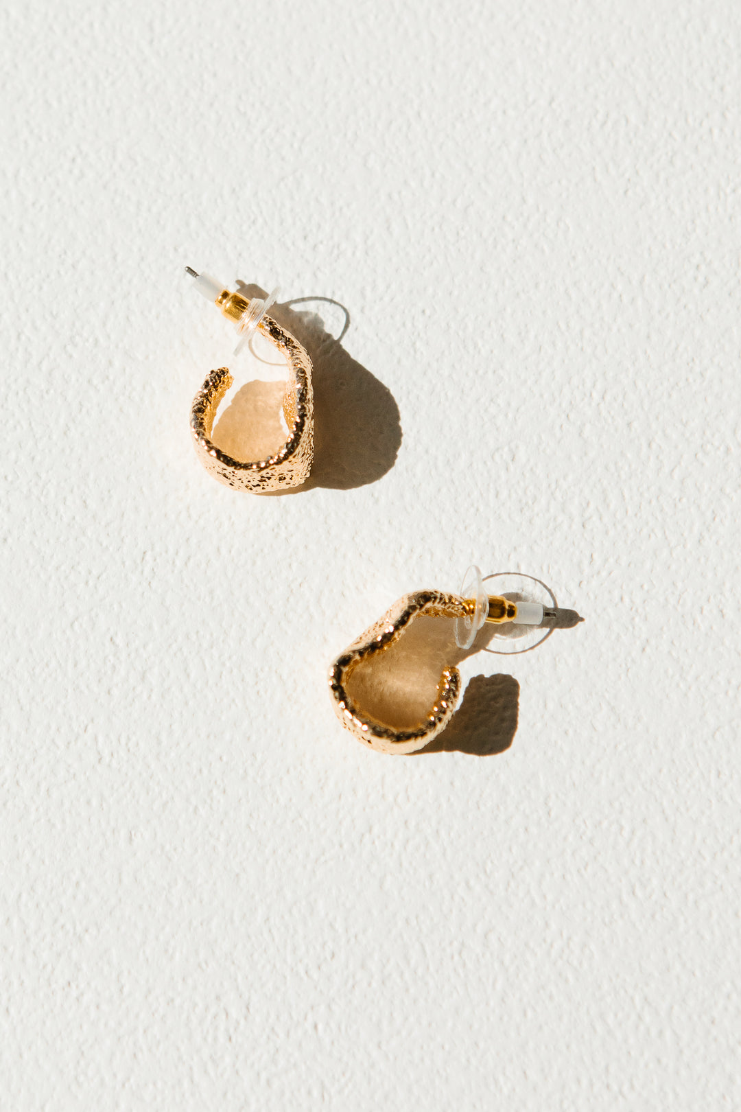 Gold Glitter Sand Hoop Earrings