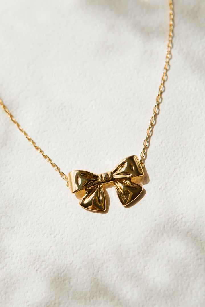 Gold Bow Necklace