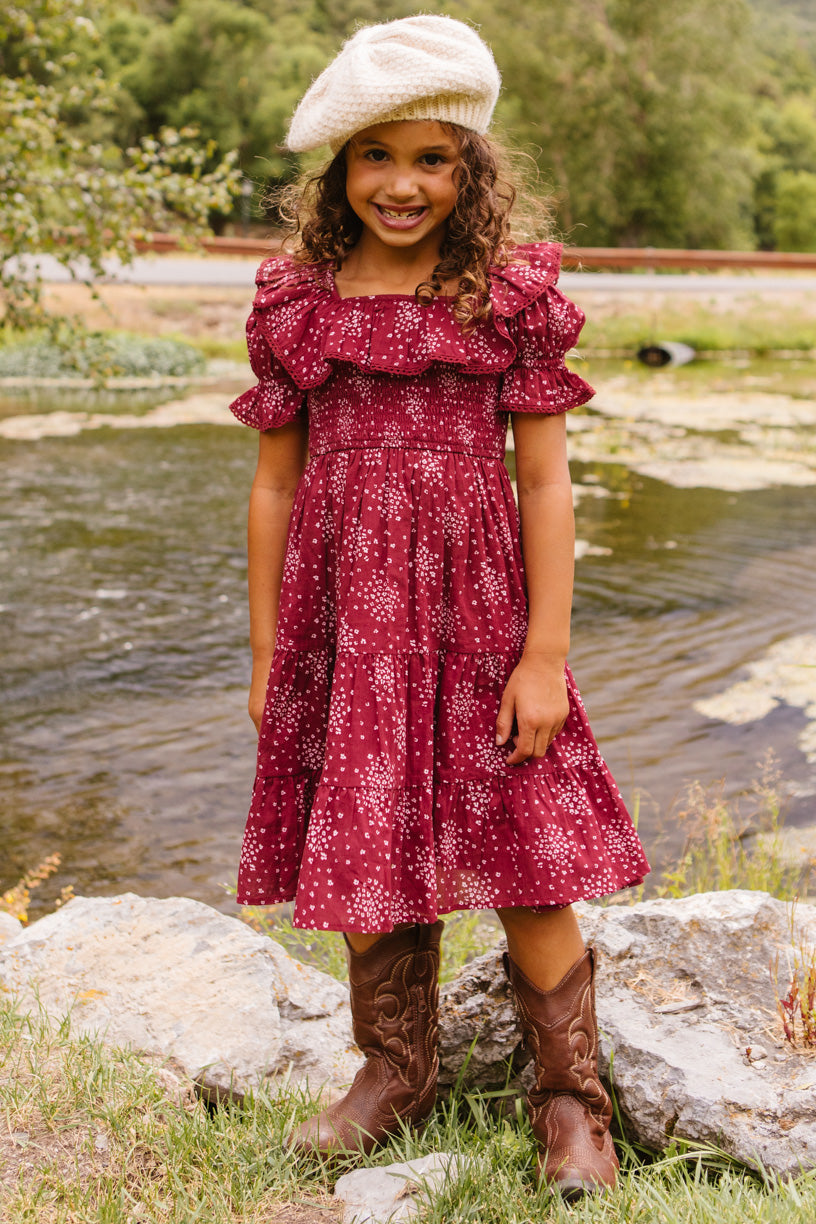 Mini Gracie Dress in Wine Floral