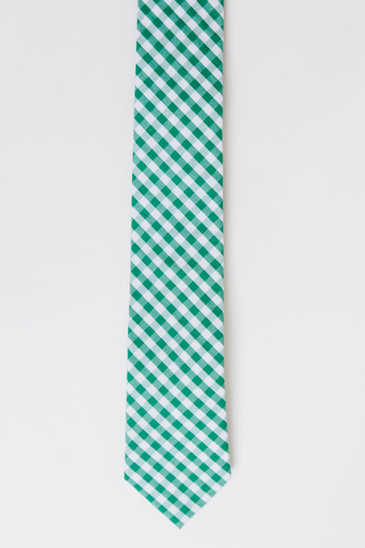 Mens Max Tie in Green Gingham