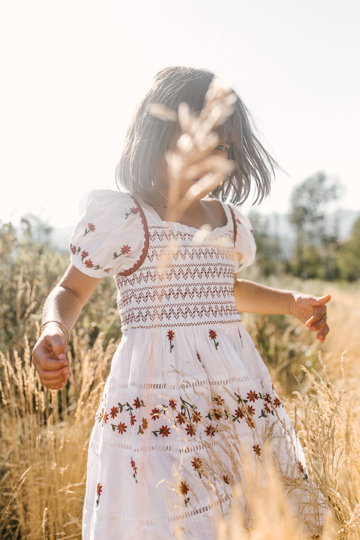 Mini Greta Dress in Rust Floral