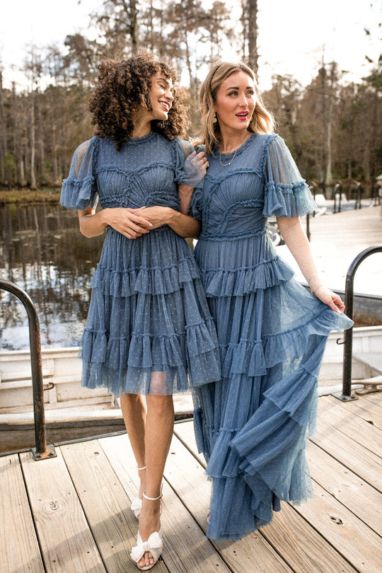 Whimsical Dress in Slate Blue