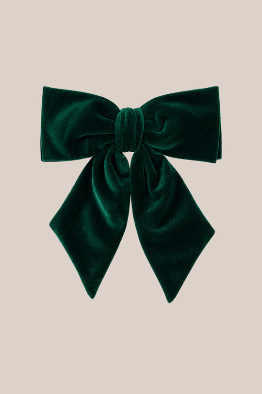 Hair Bows in Emerald Velvet - Large