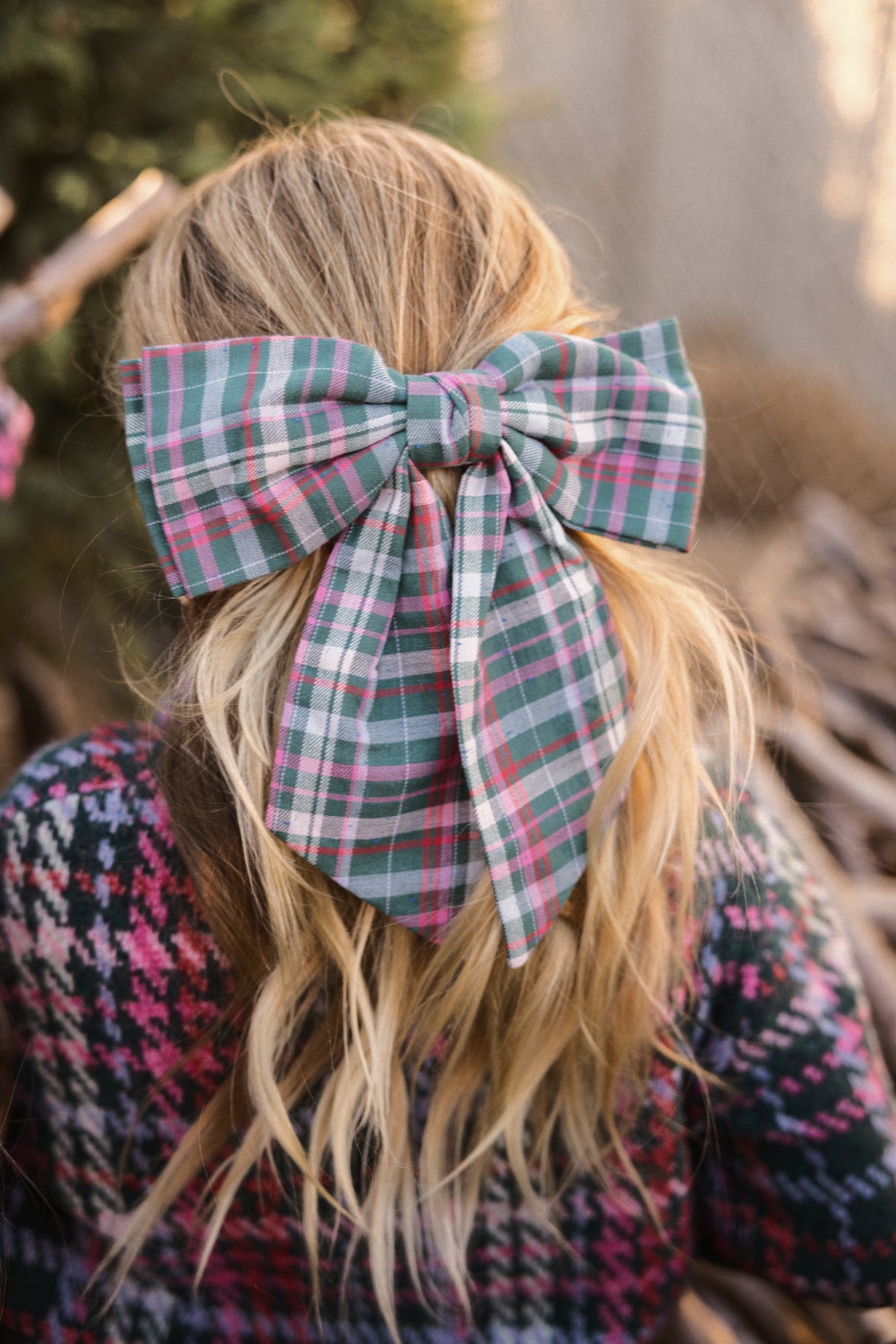 Hair Bows in Season's Greetings Plaid
