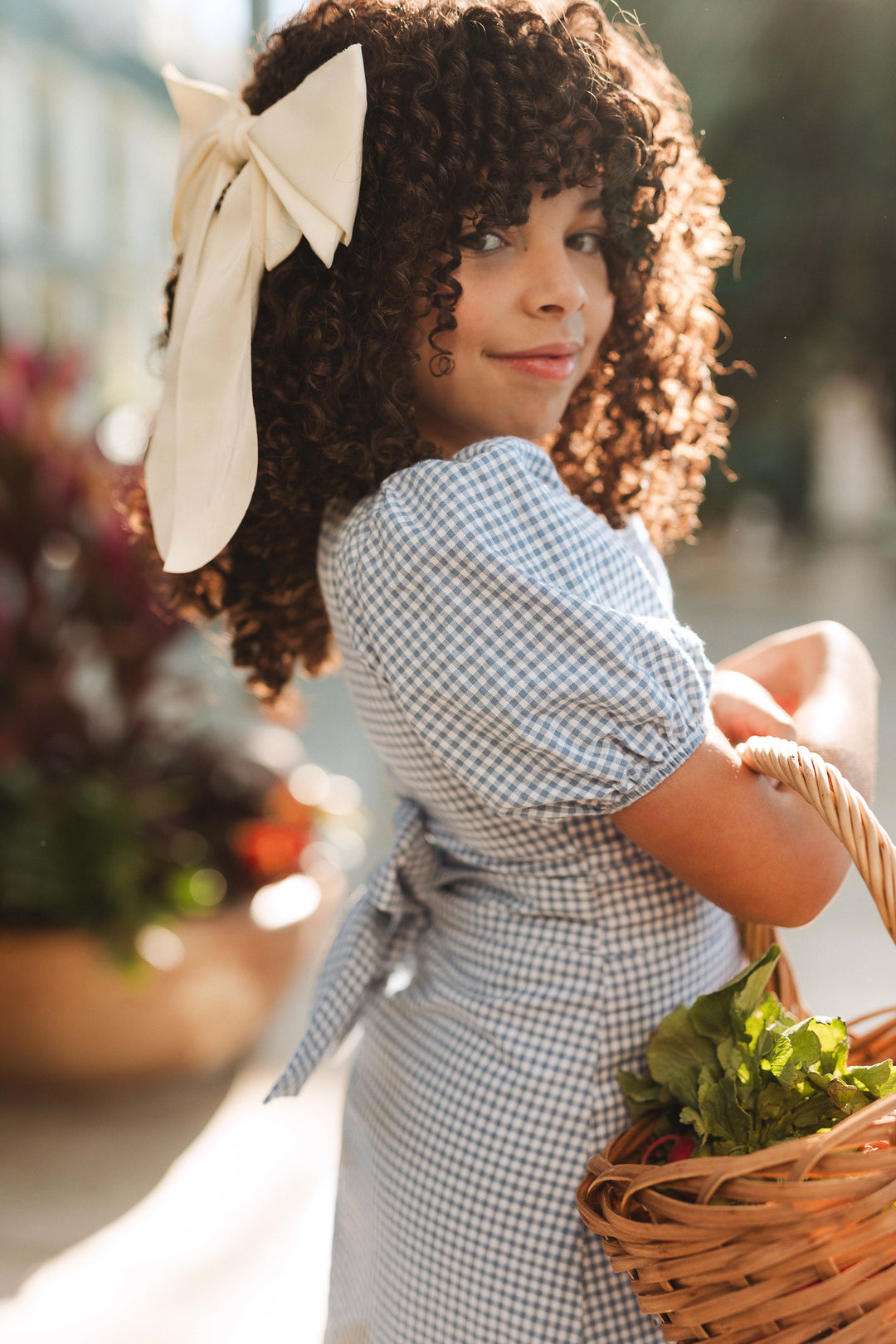 Mini Hannah Dress in Blue Gingham