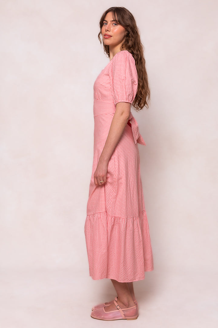 Hannah Dress in Pink Gingham