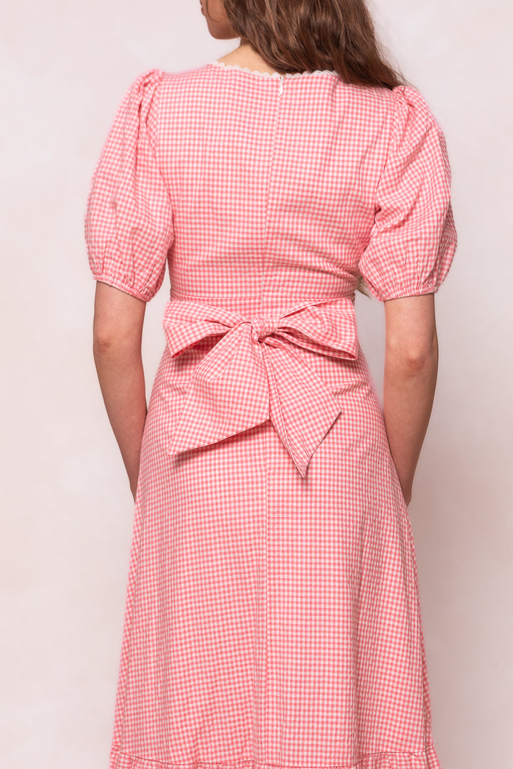 Hannah Dress in Pink Gingham