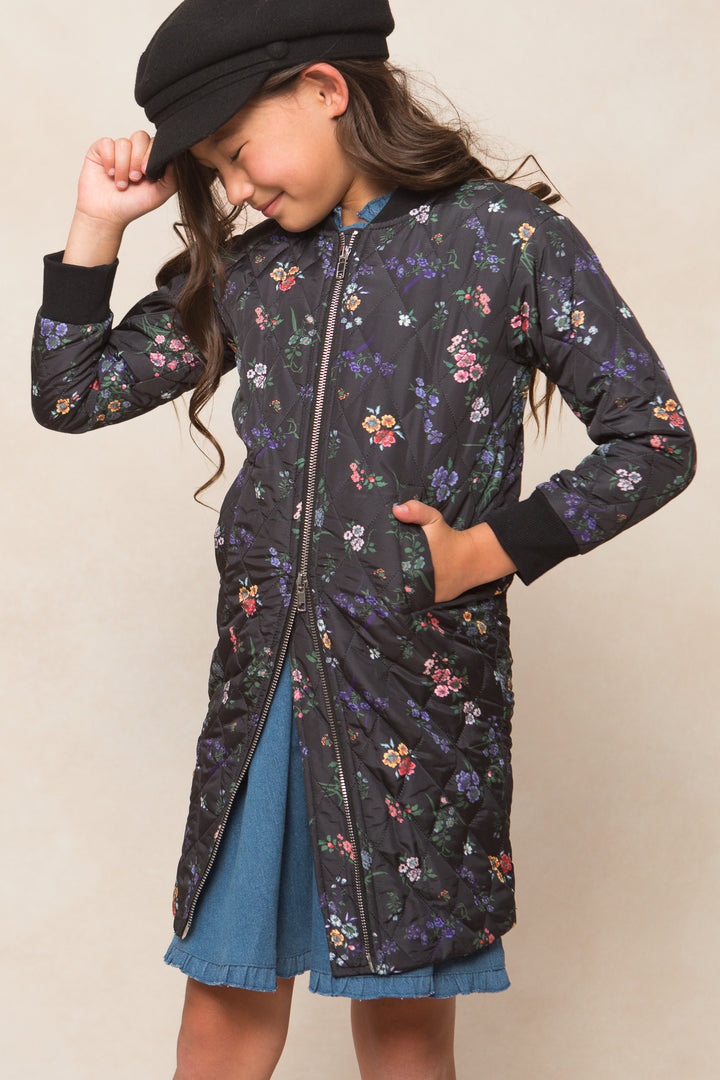 Mini Harlowe Quilted Jacket in Floral