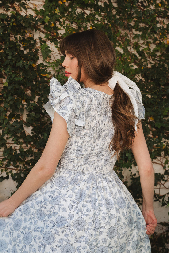 Hattie Dress in Blue Floral