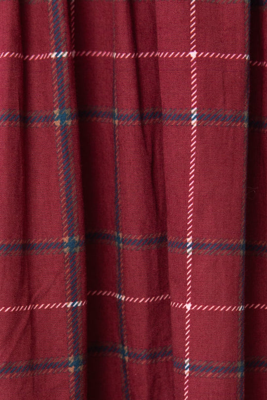 burgundy plaid uniform dress Burgundy & Navy Plaid Flannel Dress 6XL-14/16 Years