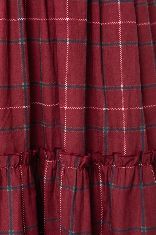 Hattie Dress in Burgundy Plaid