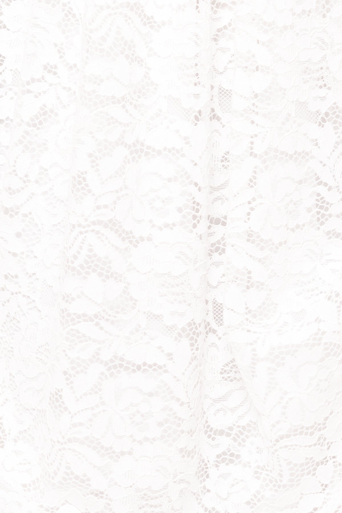 Close-up of the Hattie Dress in White Lace by Ivy City Co, showcasing its intricate floral lace—ideal for a romantic midi look or an elegant bridal shower.