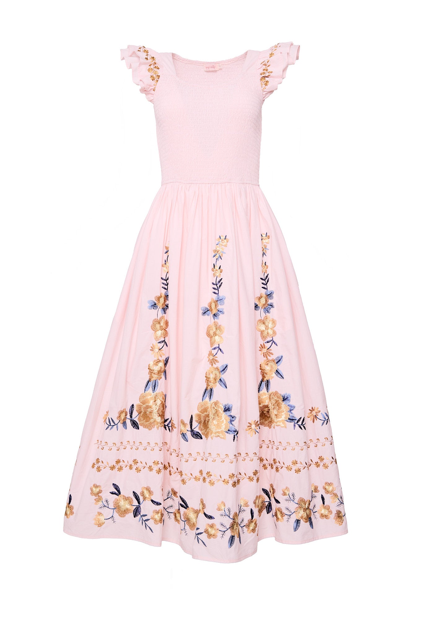 embroidered spring dress LINEN LILY EMBROIDERY MAXI DRESS
