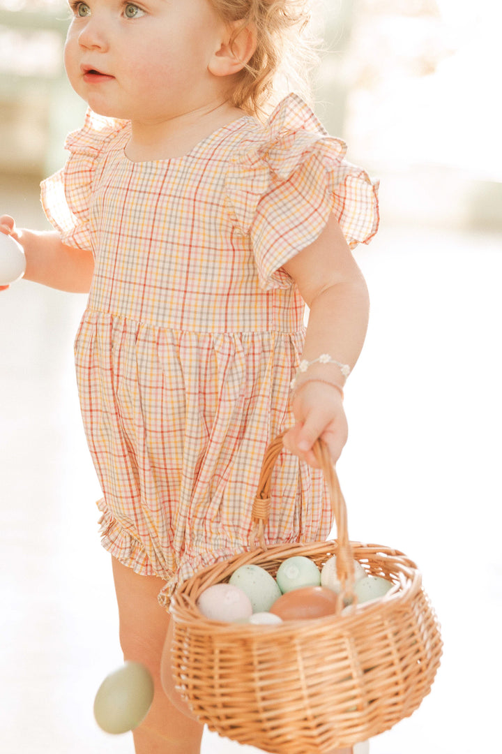 Baby Hattie Romper in Multicolor Gingham