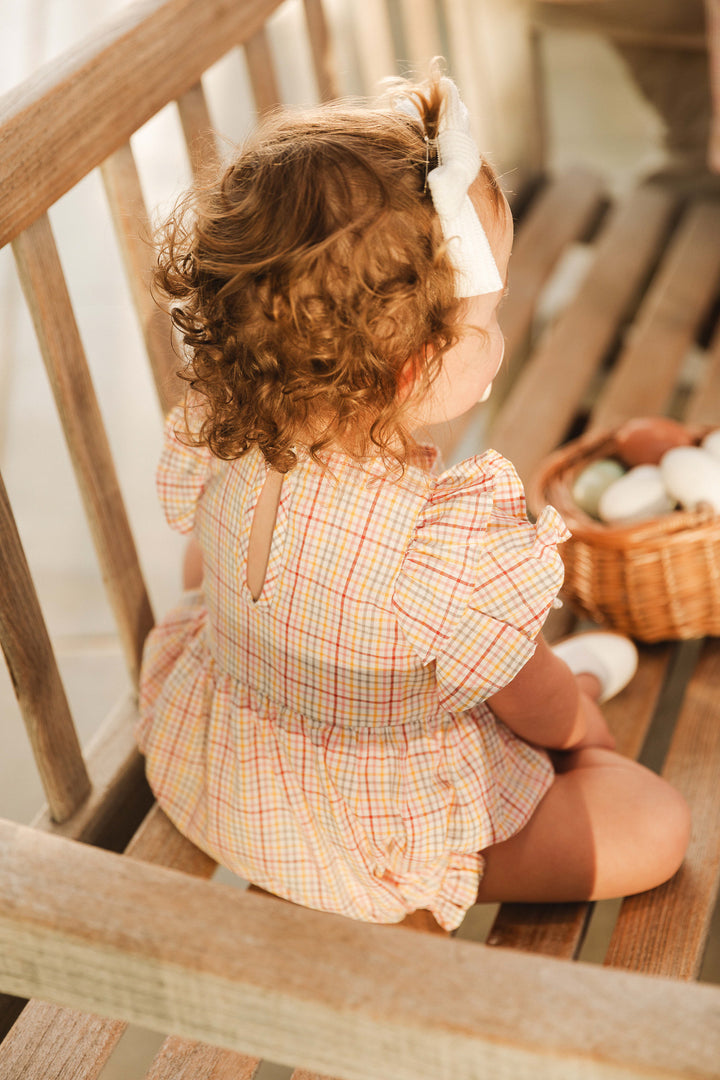 Baby Hattie Romper in Multicolor Gingham