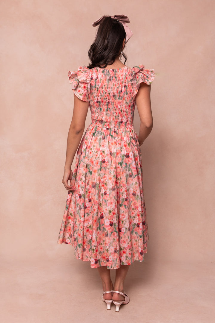 Hattie Dress in Watercolor Floral