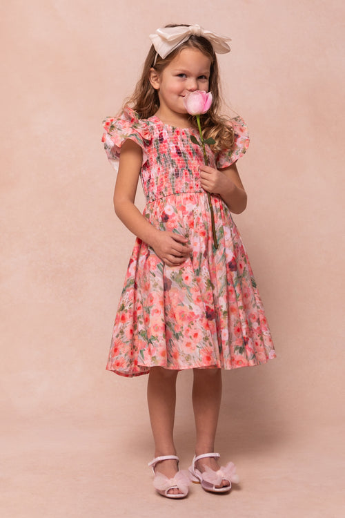 Mini Hattie Dress in Watercolor Floral