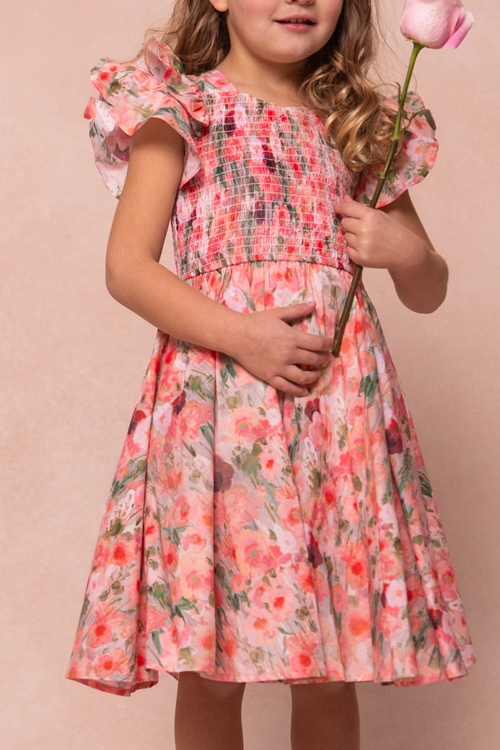 Mini Hattie Dress in Watercolor Floral