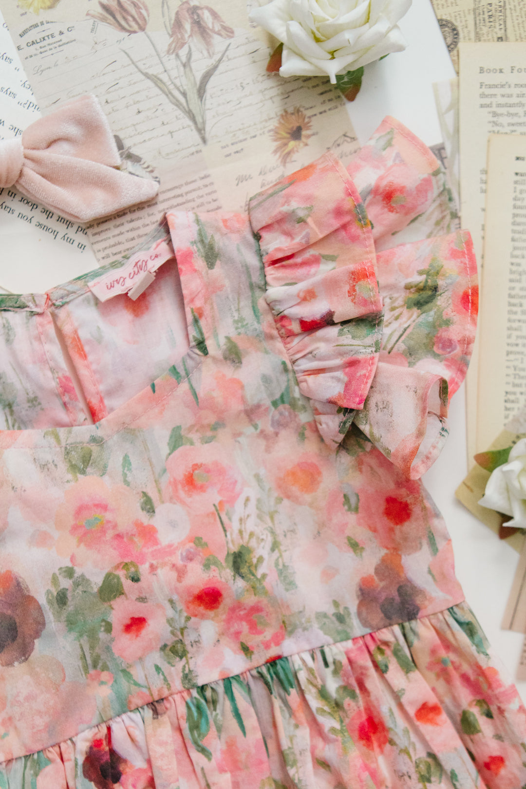 Baby Hattie Romper in Watercolor Floral