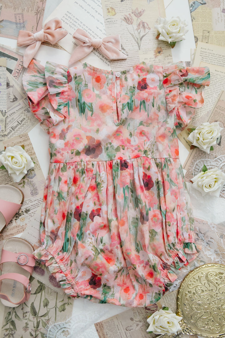 Baby Hattie Romper in Watercolor Floral